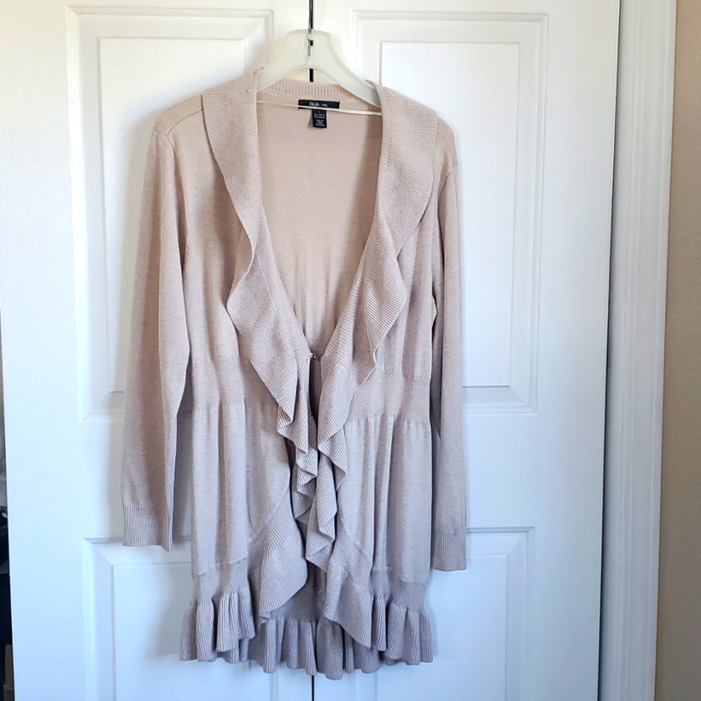 Long ruffled sweater